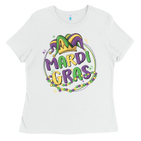 White mardi gras Ladies Tee - MaliasSmallBusiness