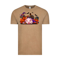 Vintage Coffee Halloween Baby Pig Vintage Tee - RanaPortraitStore