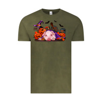 Vintage Olive Halloween Baby Pig Vintage Tee - RanaPortraitStore