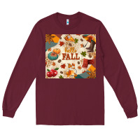 Burgundy Hello Fall Long Sleeve Tee - texasbilliewilder