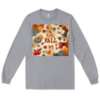 Heather Grey Hello Fall Long Sleeve Tee - texasbilliewilder