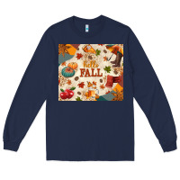 Navy Hello Fall Long Sleeve Tee - texasbilliewilder