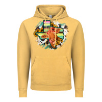 Vintage Mustard Western Texas Flag Cow Portrarit Vintage Hoodie - Bettercallsaul