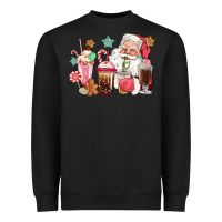 Black pink santa christmas santa coffe cups Heavyweight Sweatshirt - CowGirlArtShop