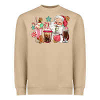 Pink Santa Christmas Santa Coffe Cups Heavyweight Sweatshirt | Teevron