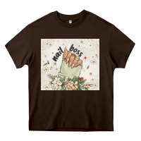 Chocolate Brown nail boss Heavy Core Tee - MaliasSmallBusiness