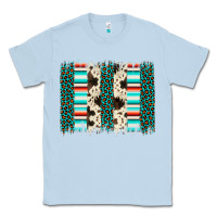 Dusty Blue leopard cowhide brush stroke Classic Tee - Artiststas