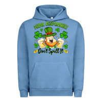 Pigment Pebble Blue drink responsibly dont spill it Urban Hoodie - Artiststas