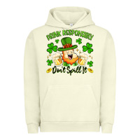 Pigment Pistachio drink responsibly dont spill it Urban Hoodie - Artiststas