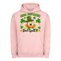 Pigment Salmon drink responsibly dont spill it Urban Hoodie - Artiststas