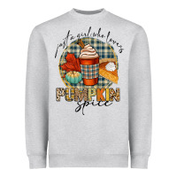 Heather Grey just a girl who loves pumpkin spice Heavyweight Sweatshirt - CowGirlArtShop
