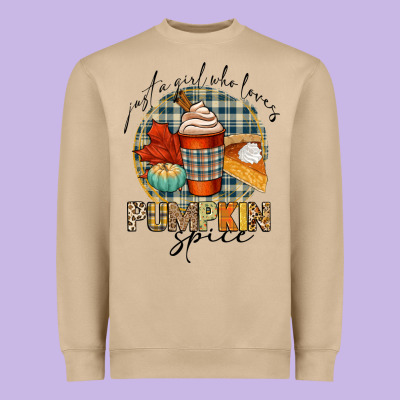 Just A Girl Who Loves Pumpkin Spice Heavyweight Sweatshirt Designed By Cowgirlartshop