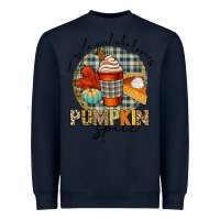 Navy just a girl who loves pumpkin spice Heavyweight Sweatshirt - CowGirlArtShop