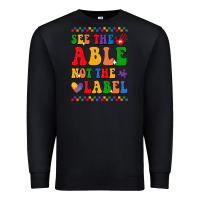 Black see the able not the label Premium Sweatshirt - CowhideDigitalArt