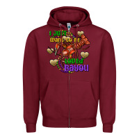 Burgundy Crawfish i just want to be loved bayou Zipper Hoodie - FaDigitalArtStudio