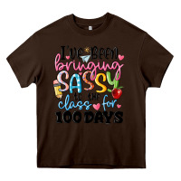 Chocolate Brown 100 days of school Heavy Core Tee - MaliasSmallBusiness