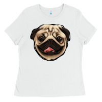 White pug Ladies Tee - Jasminsmagicworld
