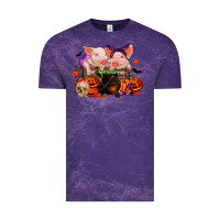 Cloud Purple halloween pigs Vintage Tee - RanaPortraitStore