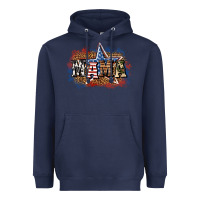 Navy patriotic mama Heavyweight Hoodie - BundleAndBundleShop