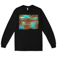 Black Serape and Leopard Background Long Sleeve Tee - texasbilliewilder