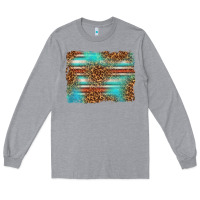 Heather Grey Serape and Leopard Background Long Sleeve Tee - texasbilliewilder