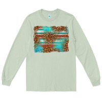 Matcha Serape and Leopard Background Long Sleeve Tee - texasbilliewilder