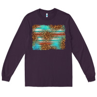 Plum Serape and Leopard Background Long Sleeve Tee - texasbilliewilder
