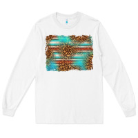 White Serape and Leopard Background Long Sleeve Tee - texasbilliewilder