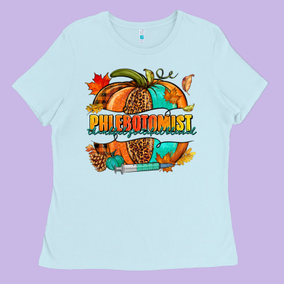 Phlebotomist Pumpkin Ladies Tee Designed By Nancycooperartshop
