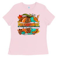 Bubblegum Pink Phlebotomist pumpkin Ladies Tee - NancyCooperArtShop