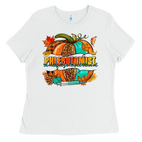 White Phlebotomist pumpkin Ladies Tee - NancyCooperArtShop