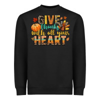 Black give thanks with all your heart Heavyweight Sweatshirt - CowGirlArtShop