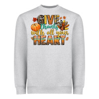 Heather Grey give thanks with all your heart Heavyweight Sweatshirt - CowGirlArtShop
