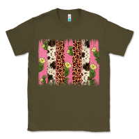 Army Green cactus leopard cowhide brush stroke Classic Tee - Artiststas