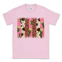 Bubblegum Pink cactus leopard cowhide brush stroke Classic Tee - Artiststas