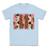 Dusty Blue cactus leopard cowhide brush stroke Classic Tee - Artiststas