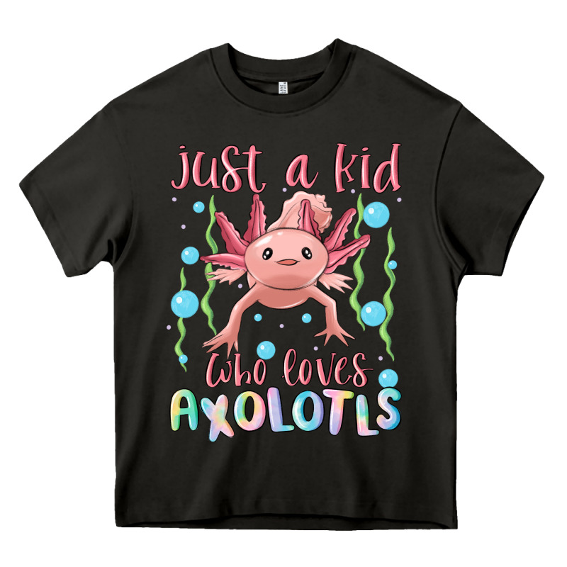 Just A Kid Who Loves Axolotls Heavy Core Tee by MaliasSmallBusiness | Teevron