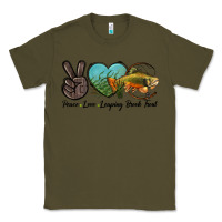 Army Green Peace Love Leaping Brook Trout Classic Tee - LillyAllenDesigns