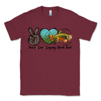 Burgundy Peace Love Leaping Brook Trout Classic Tee - LillyAllenDesigns