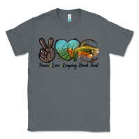 Charcoal Heather Peace Love Leaping Brook Trout Classic Tee - LillyAllenDesigns