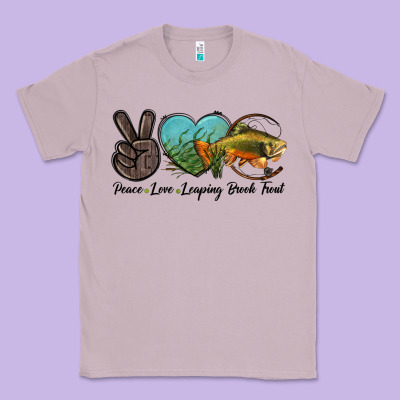 Peace Love Leaping Brook Trout Classic Tee Designed By Lillyallendesigns