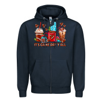 Navy American Football Coffee Cup Zipper Hoodie - FaDigitalArtStudio