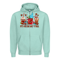 Seafoam American Football Coffee Cup Zipper Hoodie - FaDigitalArtStudio