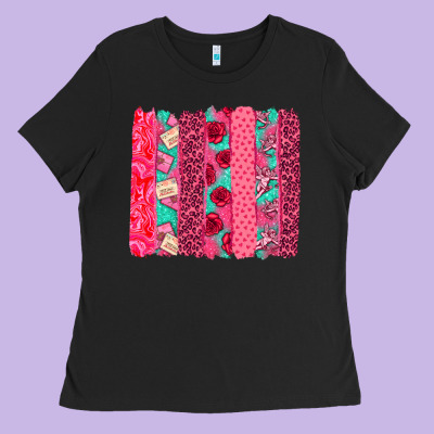 Valentines Day Brushstroke Ladies Tee Designed By Nancycooperartshop