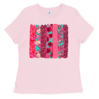Bubblegum Pink valentines day brushstroke Ladies Tee - NancyCooperArtShop