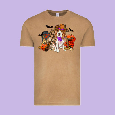 Halloween Beagle Dog Vintage Tee Designed By Ranaportraitstore