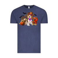 Vintage Denim Halloween beagle dog Vintage Tee - RanaPortraitStore