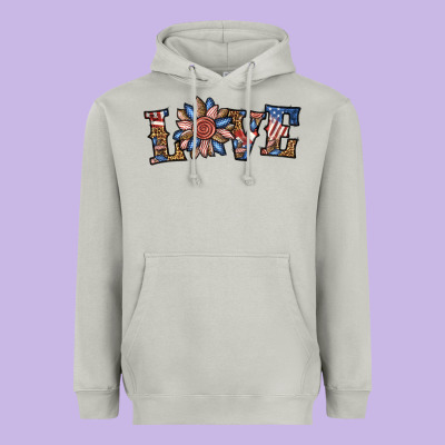 Love American Sunflower Heavyweight Hoodie Designed By Bundleandbundleshop