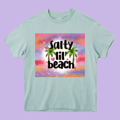 Salty Lil' Beach Heavy Core Tee Designed By Maliassmallbusiness