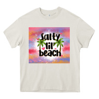 Cream salty lil' beach Heavy Core Tee - MaliasSmallBusiness